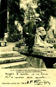 Angelo Fortunato Formiggini a cavallo di un leone
