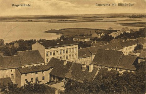 Angermünde, Brandenburg - Stadtansicht mit Mündesee (2) (Zeno Ansichtskarten)