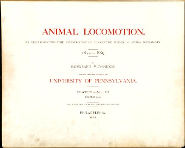 Animal Locomotion III Title page (Boston Public Library)