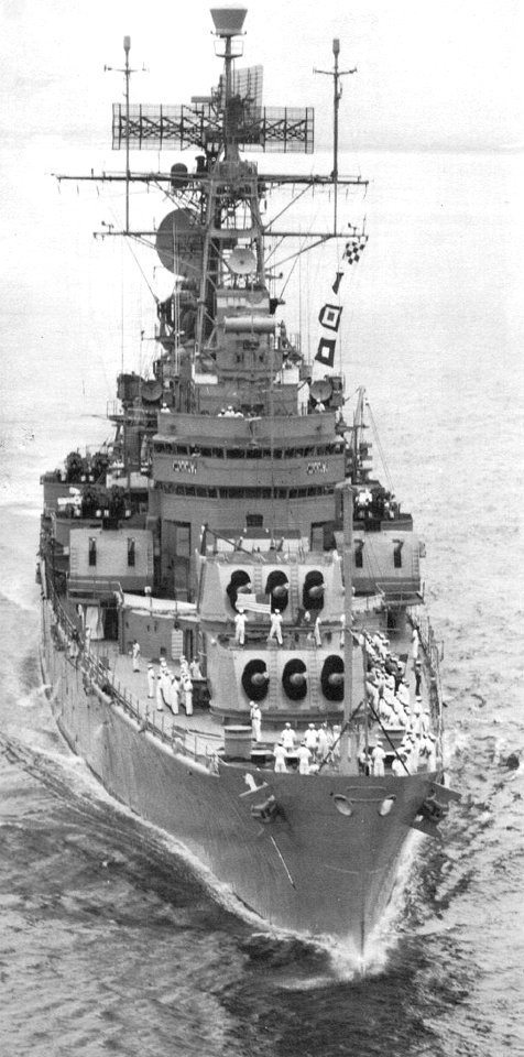 Bow view of USS Boston (CAG-1), circa in 1968