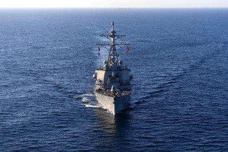 Bow view of USS Donald Cook (DDG-75) in the Atlantic 170328-N-KP948-278