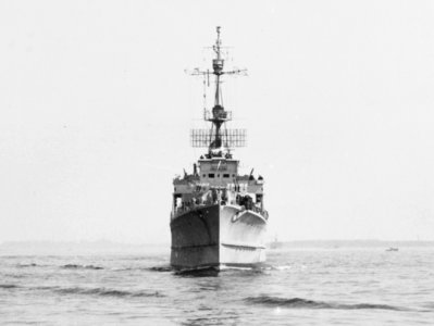 Bow view of German destroyer Z39 on 7 September 1945