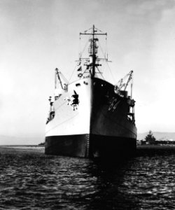 Bow view of USS Tolovana (AO-64), in 1957 (7573645)