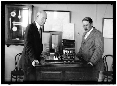BOWIE, EDWARD HALL. OF WEATHER BUREAU. RIGHT, WITH INSTRUMENTS LCCN2016870383