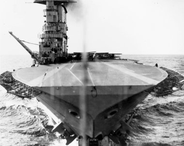 Bow view of USS Saratoga (CV-3), circa in 1928 (NH 94888)
