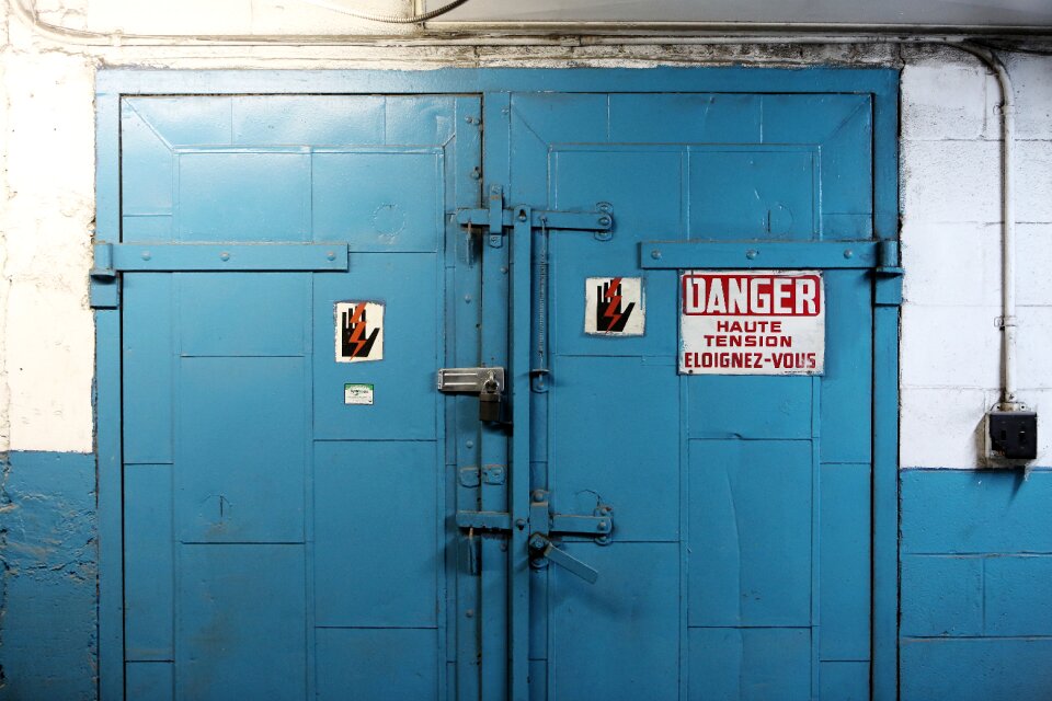 Electricity blue wall
