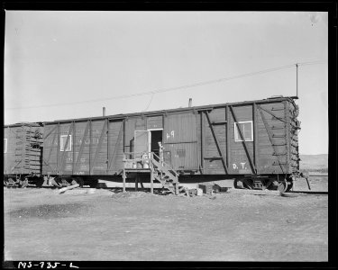 Box car made into home for miner. This is part of company housing project. Union Pacific Coal Company, Reliance Mine... - NARA - 540575