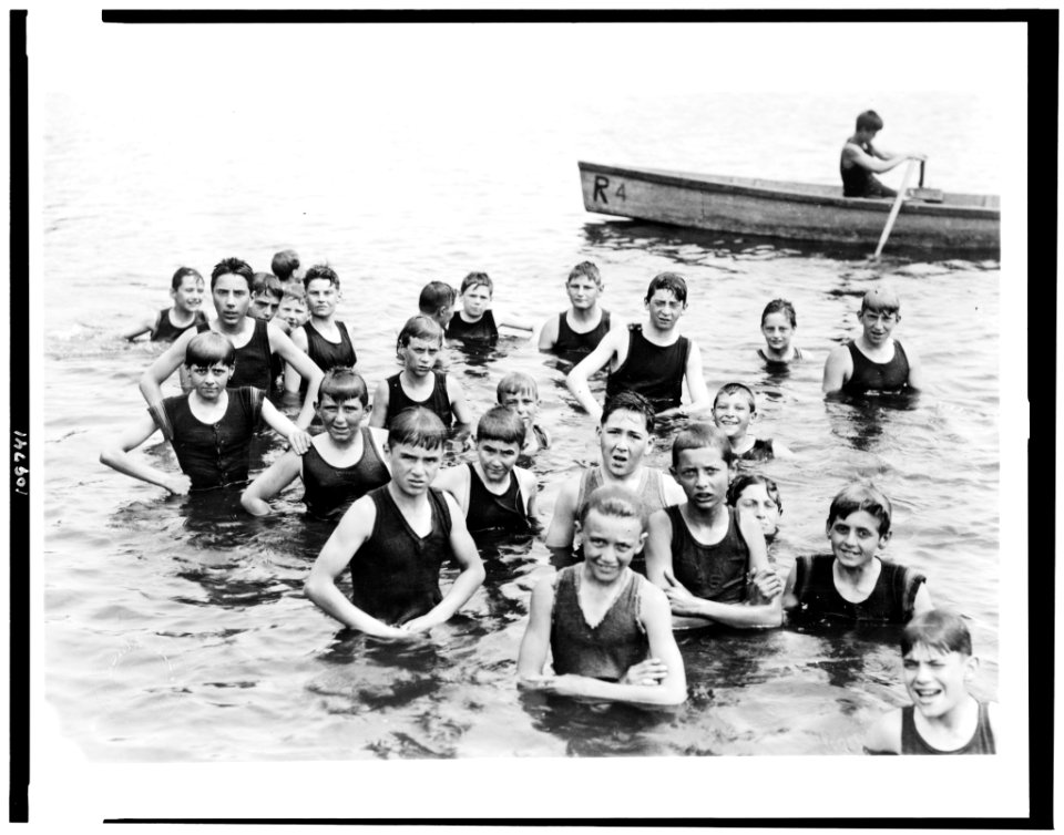 Boy Scouts in water at Camp Ranachqua LCCN94501672
