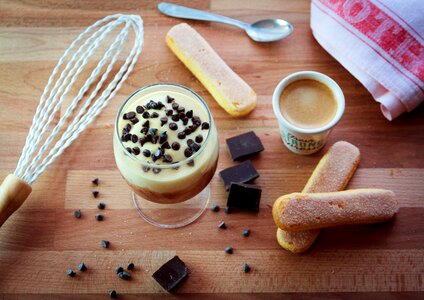 Spoon tiramisu cream photo