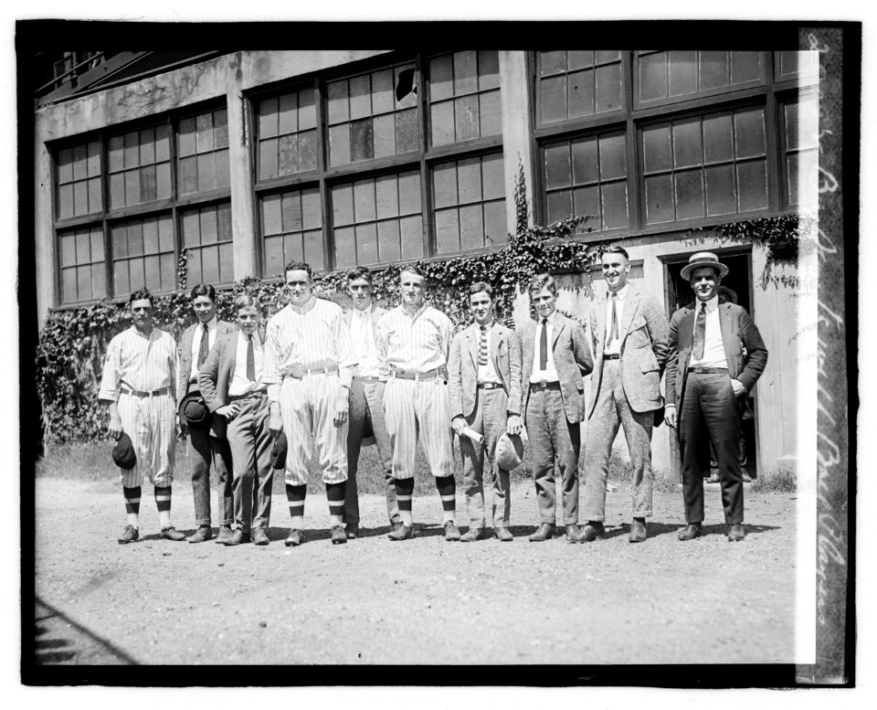 Boy Scouts with ball players LOC npcc.06850