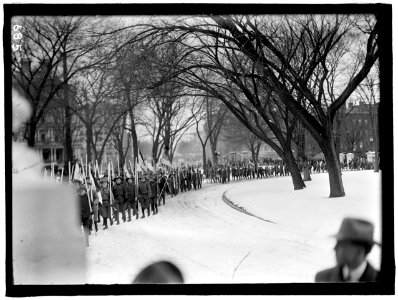 BOY SCOUTS. VISIT OF SIR ROBERT BADEN-POWELL TO D.C. REVIEWING PARADE FROM WHITE HOUSE PORTICO LCCN2016863515