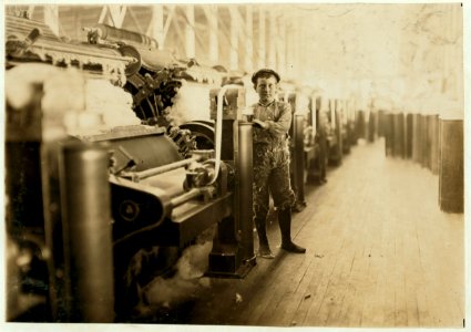 Boy Sweeper, Lincoln Cotton Mills, Evansville, Ind. Carding Machines- Floor Slippery. (See report for conditions.) LOC cph.3b37794