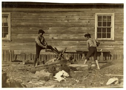 Boys working in Maple Mill, Dillon, S.C. Pete Dunlap (smaller). Said 11 years old. Mannings Dunlap. Both doff-40 cents a day. LOC cph.3a38570