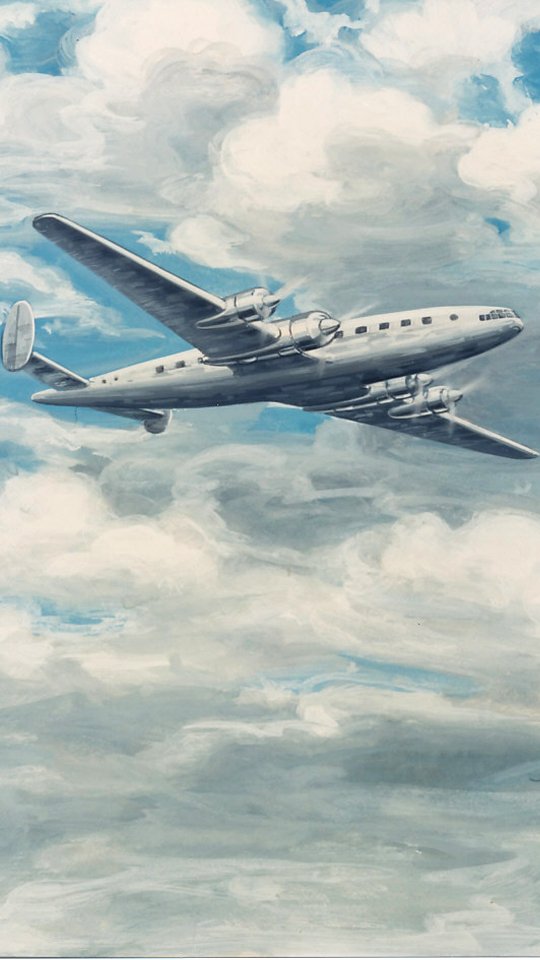 Bozzetto pubblicitario dell'aereo quadrimotore Breda BZ 308, 1948 - san dl SAN IMG-00002299