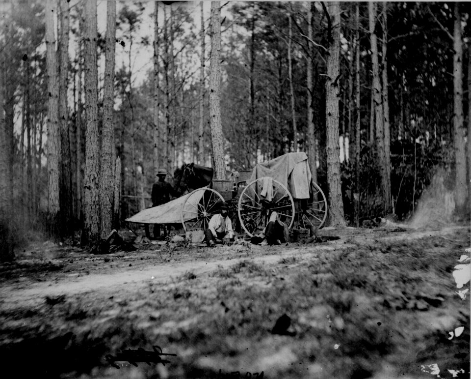 Brady's photographic outfit in the field near Petersburg, Va., 1864
