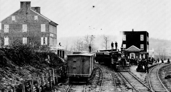 Brady, Mathew B. - Der Bahnhof von Burke mit dem Orange- und dem Alexandria- Gleis (Zeno Fotografie)