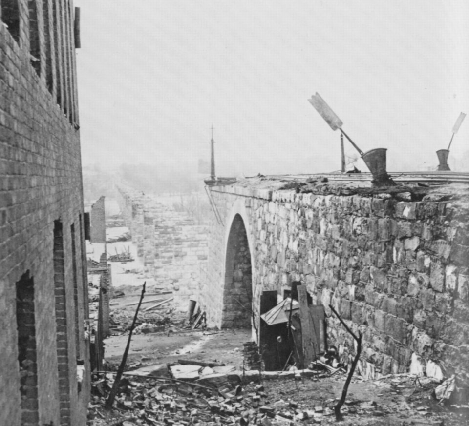Brady, Mathew B. - Überreste der zerstörten Richmond and Petersburg Eisenbahnbrücke (Zeno Fotografie)