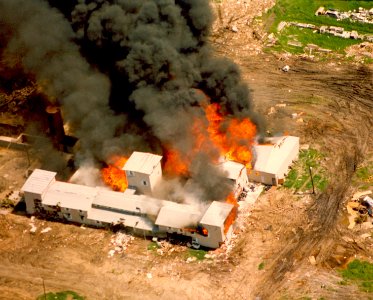 Branch Davidian Compound in Flames