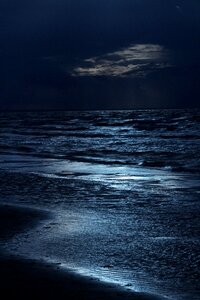 The waves moonlight the background