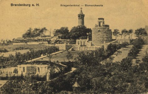 Brandenburg (Havel), Brandenburg - Kriegerdenkmal; Bismarckwarte (Zeno Ansichtskarten)