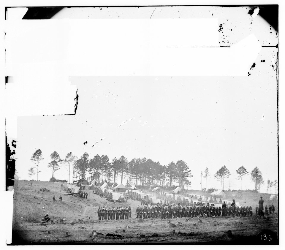 Brandy Station, Virginia. Guard mount of 114th Pennsylvania Infantry. 1st Division, 3rd Corps LOC cwpb.00728