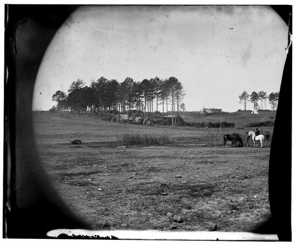 Brandy Station, Virginia. Col. G.H. Sharpe's quarters. Headquarters, Army of the Potomac. Bull ring in the distance LOC cwpb.00721