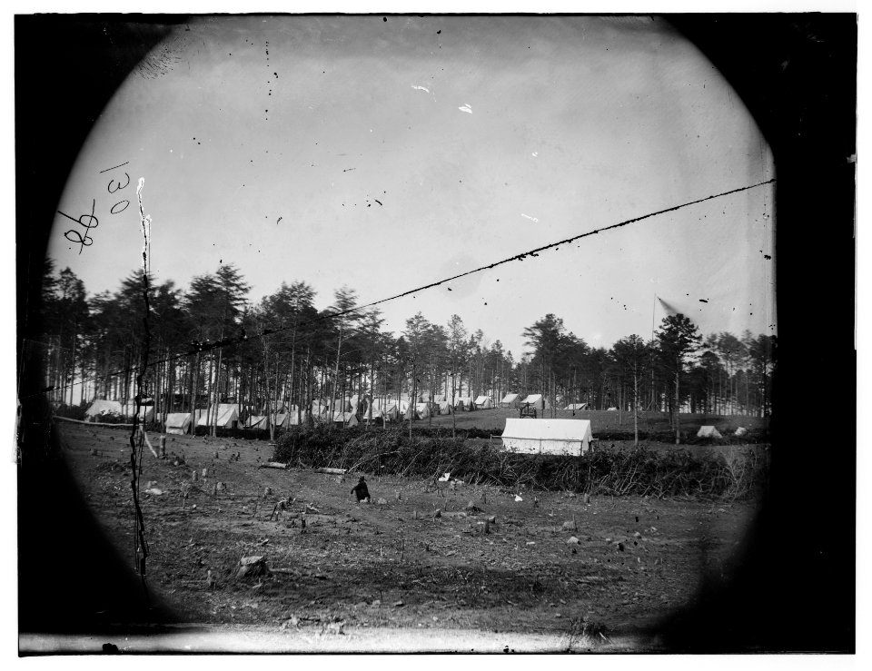 Brandy Station, Virginia. Army of the Potomac. Western half of the camp. Chapel in foreground LOC cwpb.00722