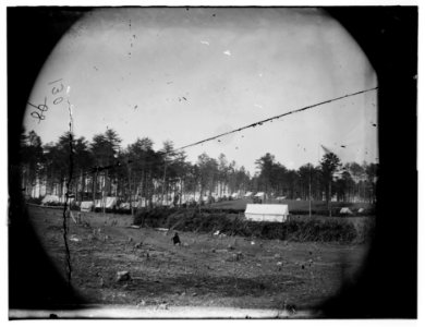 Brandy Station, Virginia. Army of the Potomac. Western half of the camp. Chapel in foreground LOC cwpb.00722