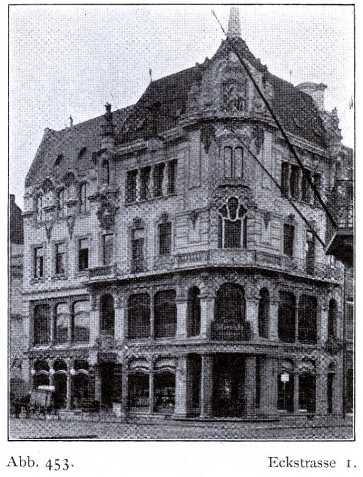 Branscheidt’sches Haus an der Eckstraße 1, Ecke Schadowstraße in Düsseldorf, erbaut 1890, Architekt J. Görres