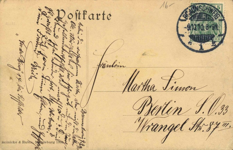 Braunschweig, Niedersachsen - Oker mit Maschschule (back) (Zeno Ansichtskarten)