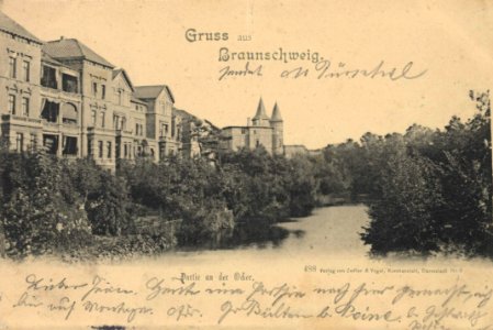 Braunschweig, Niedersachsen - Häuser an der Oker (Zeno Ansichtskarten)