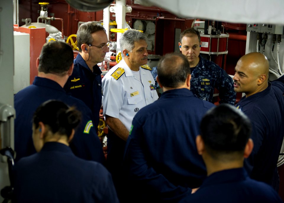 Brazil distinguished visitors aboard USS America 140805-N-MZ309-015