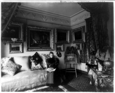 Brazilian Legation - Mendonca residence - Mme. Medonca seated in her boudoir LCCN2001704542
