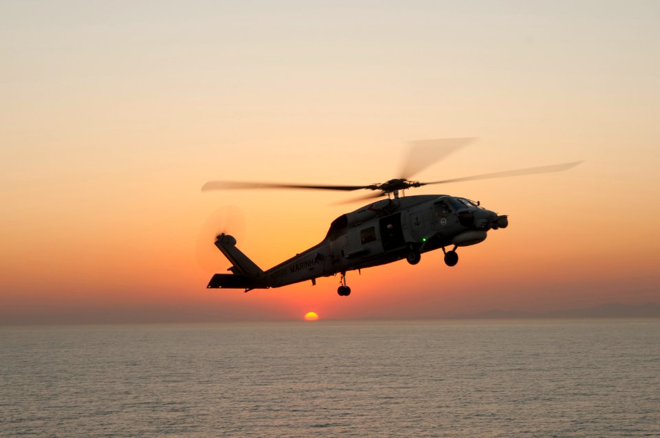 Brazilian helicopters conduct deck landing qualifications aboard PCU America 140804-N-LQ799-155