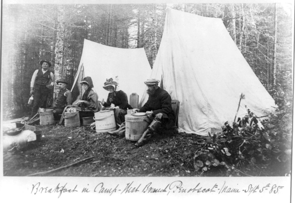 Breakfast in camp - West Branch, Penobscot, Maine - Sept. 5th 85 LCCN95514486