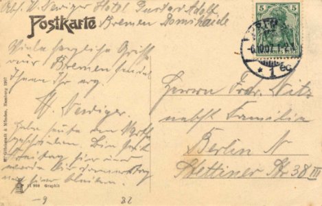 Bremen, Bremen - Gustav-Adolf-Denkmal (back) (Zeno Ansichtskarten)