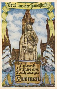 Bremen, Bremen - Roland am Rathaus (Zeno Ansichtskarten)