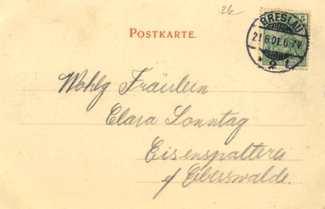 Breslau, Schlesien - Oberschlesischer Bahnhof (back) (Zeno Ansichtskarten)