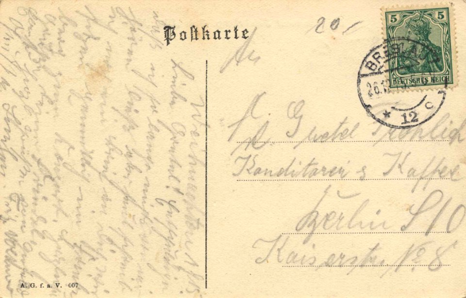 Breslau, Schlesien - Etablissement Friebeberg (back) (Zeno Ansichtskarten)