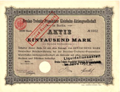 Breslau-Trebnitz-Prausnitzer Kleinbahn-AG 1899