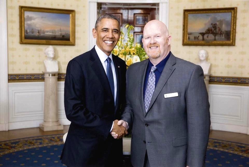 Brett Bigham with President Obama