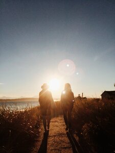 Women hat walking photo