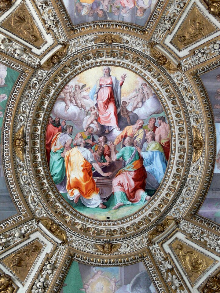 Ceiling sainte-marie-du-trastevere assumption of the virgin