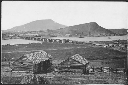 Bridge across Tenn. River, Tenn. (Military Bridge, Chattanooga, Tenn., from the north. Built Oct. 1863.) - NARA - 528864 photo