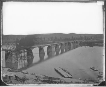 Bridge built by troops across Tennessee River at Chattanooga. - NARA - 525069 photo