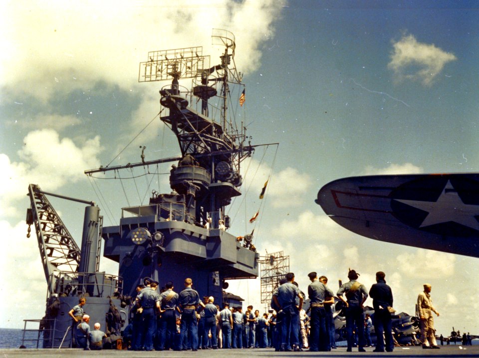 Bridge of USS Cowpens (CVL-25), circa in November 1943 (80-G-K-527)