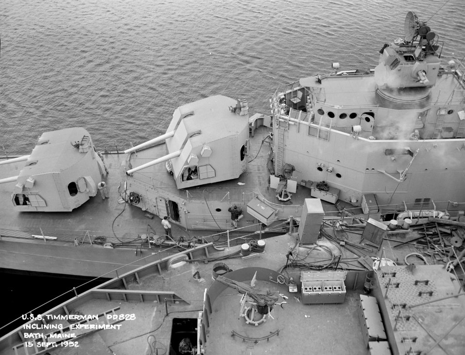 Bridge of USS Timmerman (EDD-828) on 15 September 1952