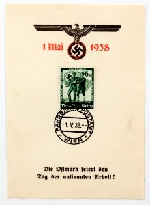 Briefmarke Deutsches Reich 1938 Ein Volk ein Reich ein Führer Ersttagsbrief Ostmark