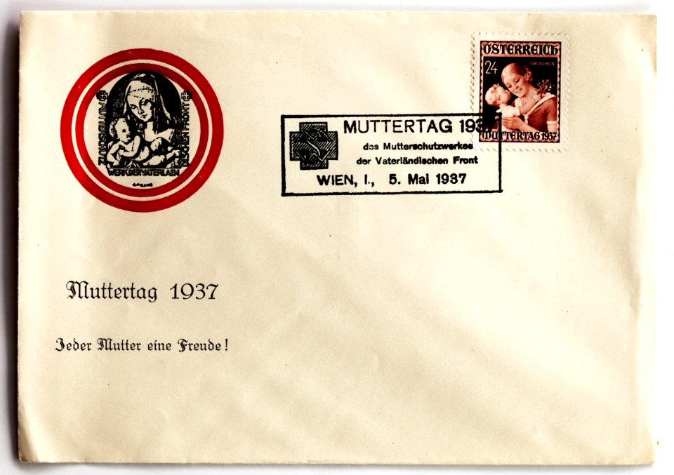 Briefmarke Muttertag 1937 Österreich Ersttagsbrief PD 2018-07-15 1