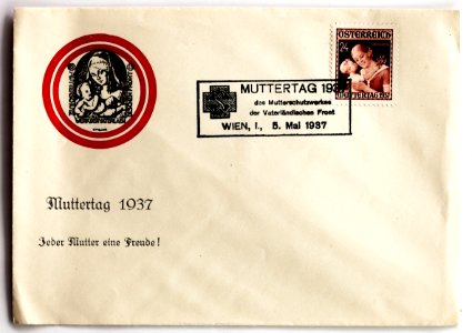Briefmarke Muttertag 1937 Österreich Ersttagsbrief PD 2018-07-15 1